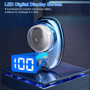 Portable Electric Shaver with LED Digital Display Type-C Rechargeable Electric Razor for Men Electric Beard Trimmer for Home Office Travel Car