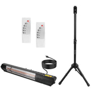 1500W Infrared Patio Heater with Stand, 3 Heat Levels & Remote