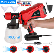 750W Electric Paint Sprayer Handheld HVLP Spray Painter Painting Spray Gun For Fences Brick Walls with  3 Spray Patterns 1000ML Detachable Cup