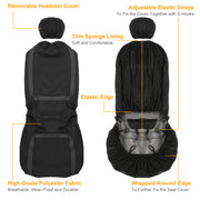 9Pcs Full Set Car Seat Covers For Auto Truck SUV Universal Front Rear Car Seats Headrest Protectors Split Bench Compatible