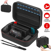 Portable Deluxe Carrying Case for Nintendo Switch Protected Travel Case w/ Rubberized Handle Shoulder Strap