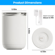 Auto Stirring Coffee Mug with Lid Temperature Control Self-Heating Automatic Magnetic Mixing Mug with 3 Heat Settings Auto-Off Function For Coffee Tea