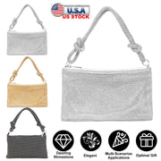 Rhinestone Evening Bag with Detachable Chain Strap