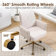 Mid-Back Velvet Office Chair with Memory Foam Cushion