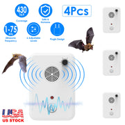 4Pack Plug In Ultrasonic Bat Repellent Indoor Bird Mouse Deterrent Device with 6 Adjustable Levels for Attic Garage Kitchen Warehouse