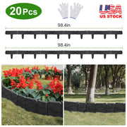 Plastic Garden Lawn Edging 20-Piece Cobblestone Effect