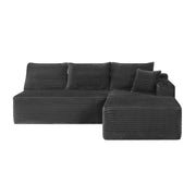 96" L-Shaped Sectional Sofa with Chaise in Plush Corduroy
