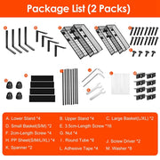 2Pcs Under Sink Organizer 2 Tier Pull Out Cabinet Baskets Storage Shelf Sliding Storage Drawers Rack with 5 Adjustable Height Mesh Baskets for Home Ki