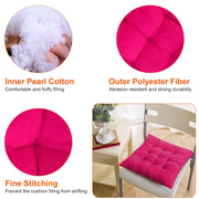 4Pcs Chair Cushion Pads Pillow 15.75x15.75x2.37in Soft Tie On Square Sitting Mats For Home Office Car Sitting Travel