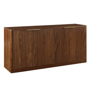Fluted Sideboard Cabinet with 4-6 Doors and Wood-Grain Top