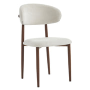 Upholstered Dining Chairs Set of 2 with Curved Back