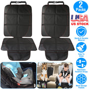 2 Packs Car Seat Protector Cushion Mat Pad with Thick Padding Protector for Child Baby Car Seat Mesh Pockets Non-slip