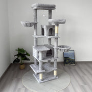 68-Inch Multi-Level Cat Tree with Hammocks & Scratching Posts