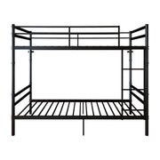 Twin Over Twin Metal Bunk Bed with Ladder and Guardrails