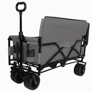 Folding Wagon Cart with Bench Seat & Canopy, 500lbs Capacity