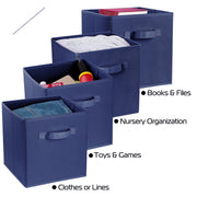 iMounTEK 4 Pack Foldable Storage Cube Bins Cloths Closet Space Organizer Basket Shelves Box for Clothes Toys Books Cabinet