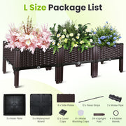 Outdoor Raised Garden Bed with Legs Elevated Planter Box with Self-watering System for Garden Patio Balcony Vegetables Flowers Herbs PP Plastic Box Ea