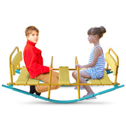 3-Seat Rocking Seesaw for Kids with Safety Handles & Backrests