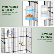 46-Inch Bird Cage with Wooden Perches and Lockable Wheels