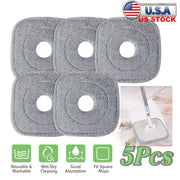 5Pcs Microfiber Mop Pads Reusable Washable Cloth Mop Flat Replacements Head 8.66x8.66in for Square Mop and and Bucket Set Wet/Dry Floor Cleaning
