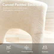 Upholstered Dining Chairs Set of 2 with Curved Rubberwood Legs