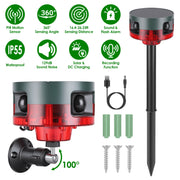 Solar Motion Sensor Alarm 129dB with 13 Sounds & LED Lights
