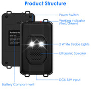 2 Pack Under Hood Ultrasonic Rodent Repeller Rodent Control Deterrent Chaser Blocker for Vehicle Indoor with Strobe Light 3 Power Supplies