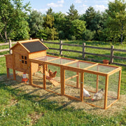 Chicken Coop with Run for 4-6 Chickens, Weatherproof Wood