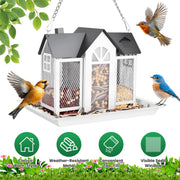 Barn Bird Feeder with Lift Top Lid and Viewing Window