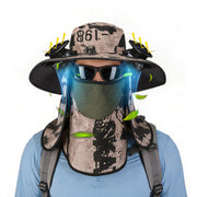 Solar Fan Hat with UPF50+ Sun Protection and Neck Flap