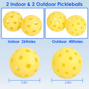 Portable Pickleball Net Set 22ft Regulation Size Net Pickle Ball Net System with 4 Pickleballs 4 Paddles Carrying Bag for Driveway Backyard