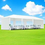 30′L × 10′W × 8.2′H Outdoor Waterproof Canopy Gazebo Patio Party Tent with 3 Window Sidewalls, 2 Zipper Walls for Weddin