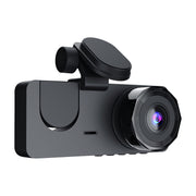 3 Channel Dash Cam Front Inside Rear Vehicle Driving Recorder Car DVR with 32G MMC Card G Sensor Motion Detection Parking Monitor Loop Recording