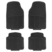 4Pcs Automotive Floor Mats Front and Rear PVC Rubber Floor Mats Heavy Duty Drive Vehicle Car Mats with Trimmable Design Fit Most Cars SUVs Trucks