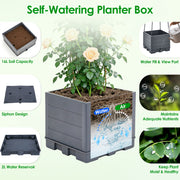 Raised Garden Bed with Trellis - Self-Watering Planter Box
