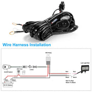 LED Light Bar Wiring Harness Kit 280W 12V 40A Power Relay Fuse On/Off Switch 10ft Length Universal Fitment Light Bar Accessories