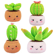 Succulents Crochet Kit Crochet Kit For Beginners DIY Knitting Supplies for Kids Adults 4 Patterns