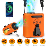 5 In 1 Portable Waist Clip Fan With 5 Speeds Flashlight 10000mAh Battery Operated Personal Wearable Turbo Belt Fan Hands-Free Neck Fan For Camping Tra