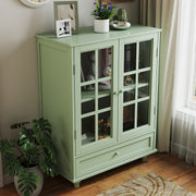 Buffet Cabinet with Glass Doors and Adjustable Shelves