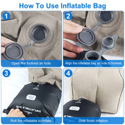 Inflatable Foot Rest with Air Bag 3 Adjustable Height Travel Foot Pillow Kids Airplane Bed Relieve Leg Feet Pain Leg Rest Stool For Train Car Airplane