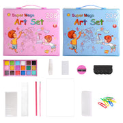 208PCS Kids Art Kit – Easel, Crayons, Pencils & Markers in Storage Box