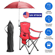 Camping Chair with Umbrella - Foldable Outdoor Chair 330lbs