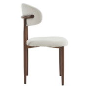 Upholstered Dining Chairs Set of 2 with Curved Back