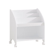 Kids Bookshelf with Wheels - 3-Tier Front Display Organizer