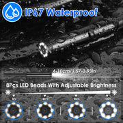 1080P Endoscope Camera with 8 LED Light 8mm Borescope Inspection Camera 4.3Ó Colorful Screen IP67 Waterproof 16.4FT Semi-Rigid Cord Handheld Snake Cam