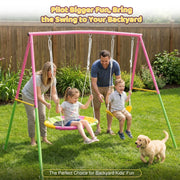 Outdoor Swing Set with Saucer & Belt Swings - 330lbs Capacity