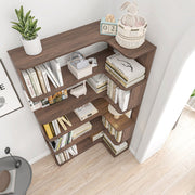 5-Tier L-Shaped Corner Bookshelf with 6 Open Shelves