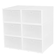 6Pcs Collapsible Shoe Box Stackable Shoe Storage Bin Transparent Dustproof PP Shoe Organizer Container