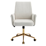 Mid-Back Velvet Office Chair with Memory Foam Cushion