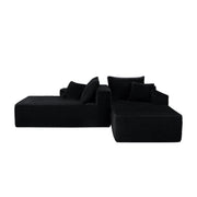 Sectional Couch with Double Chaise Lounge and Cup Holders